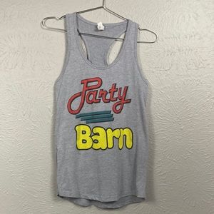 Party Barn Graphic Racerback Gray Tank Top Women's Size Medium
